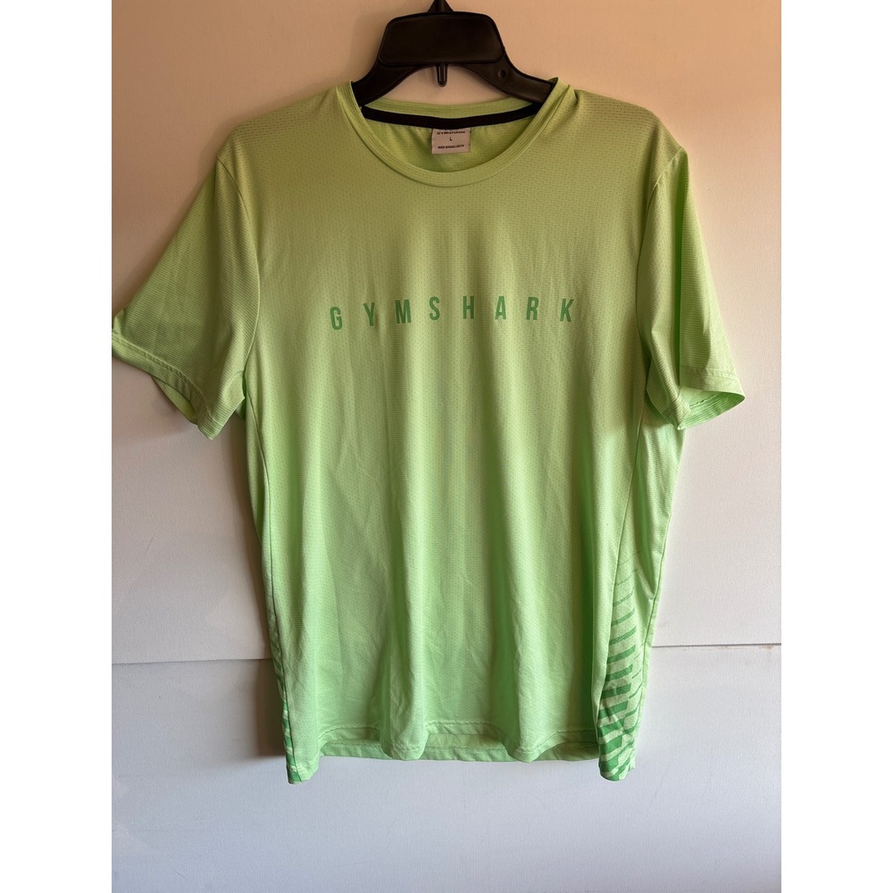 Gymshark Training T Shirt‎ Mens Size L Green Activewear Gym Workout Top blem